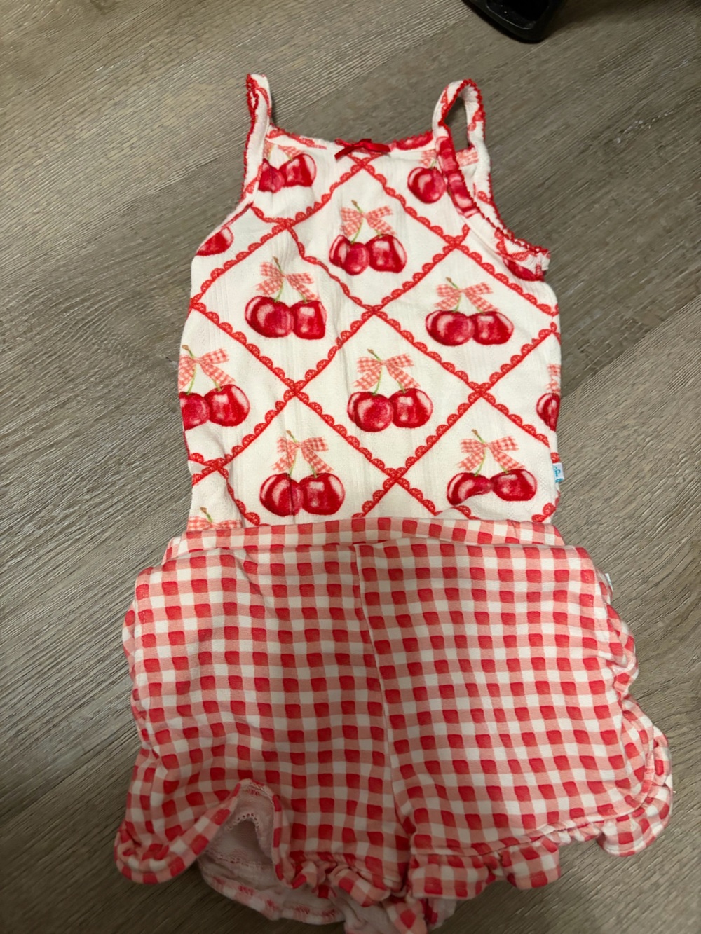 Posh peanut Cheryl cherry print bodysuit &shorts set 6-12months baby girls